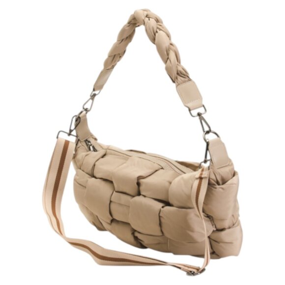 SOL & SELENE Medium Nylon Woven Hobo With Top Handle And Crossbody Strap - Picture 4 of 4